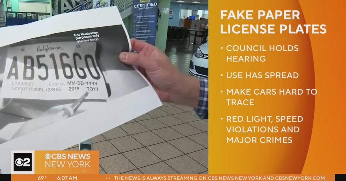 NYC Council hearing today on fake license plate crackdown CBS New York
