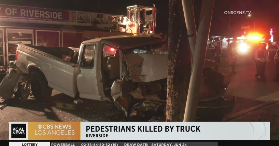 Pickup truck crash kills 2 pedestrians on Van Buren in Riverside