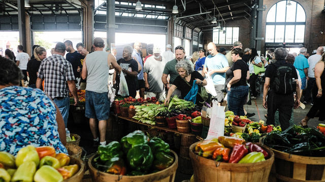 Shoppers At Eastern Market As Food Inflation Takes Toll On US consumers 