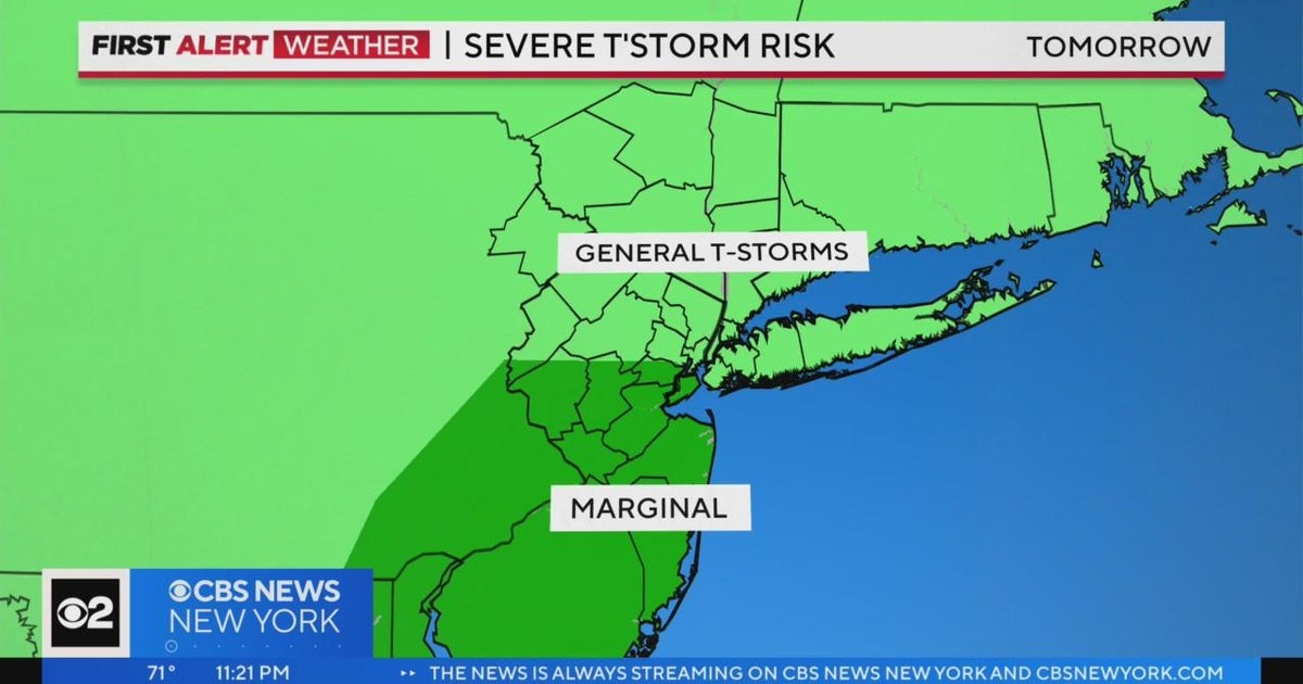 First Alert Weather: More thunderstorms possible on Tuesday - CBS New York