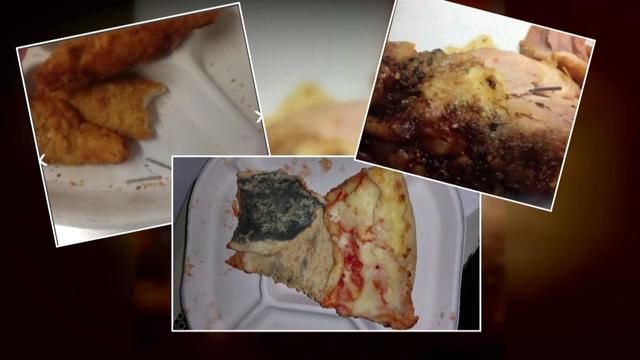 Food served to New York City students included pizza and egg-and-cheese sandwiches with what appeared to be disgusting mold, and chicken tenders with pieces of metal, plastic and bones. 
