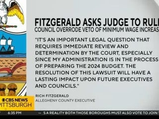 Fitzgerald asks court to rule on county council's minimum wage increase -  CBS Pittsburgh