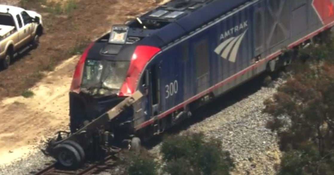 Crews continue to clear derailed Amtrak train after collision with truck in Moorpark
