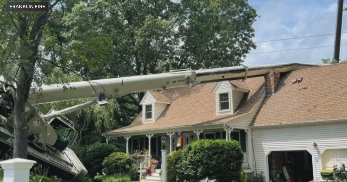 Abandoned septic tank causes crane to fall onto Franklin home CBS Boston