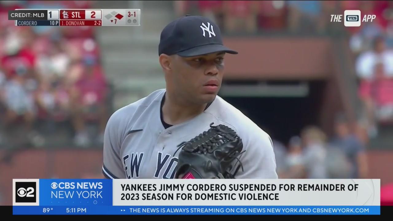 Yankees pitcher Jimmy Cordero suspended for the rest of the season under MLBs domestic violence policy