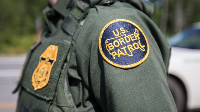 A patch on the uniform of a U.S. Border Patrol agent at a highway checkpoint on Aug. 1, 2018, in West Enfield, Maine. 
