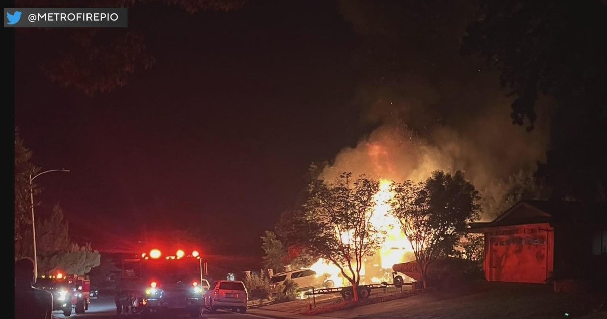 Firefighters save a cat after garage fire in Carmichael causes roof to collapse