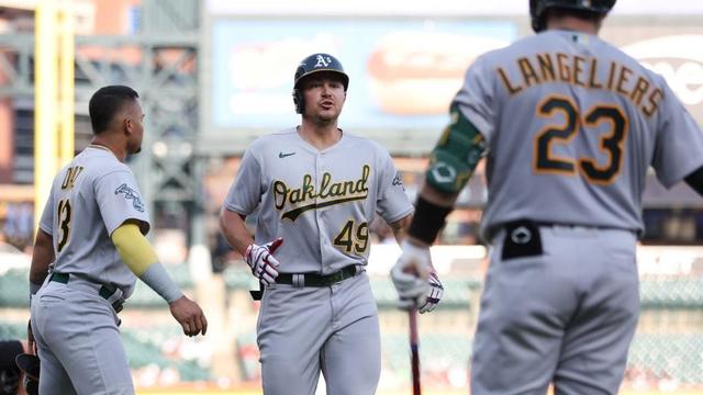 A's score early, defeat Tigers in 12-3 rout - CBS San Francisco