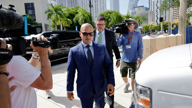 Walt Nauta, valet to former President Donald Trump and a co-defendant in federal charges filed against him, arrives at the federal courthouse in Miami on July 6, 2023. 