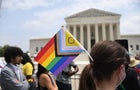 Members of both sides of the debate stand in front of the Supreme Court on Monday, Dec. 5, 2022, in Washington, D.C. 