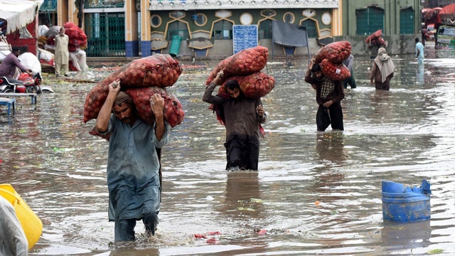 Floods and landslides kill at least 50 as monsoon rains lash Pakistan