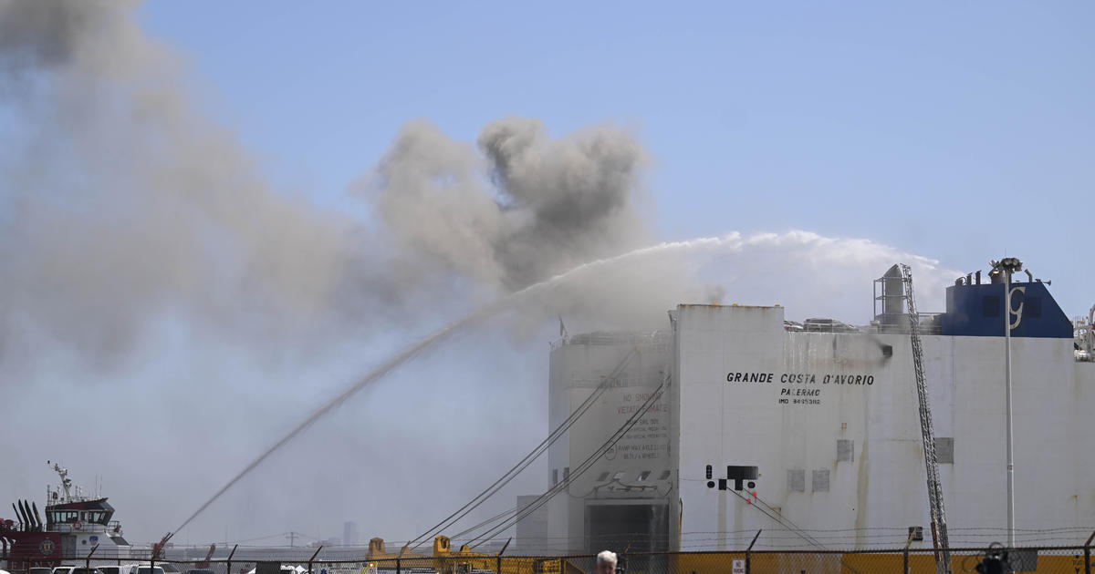 Newark ship fire which claimed lives of 2 firefighters expected to burn for several more days
