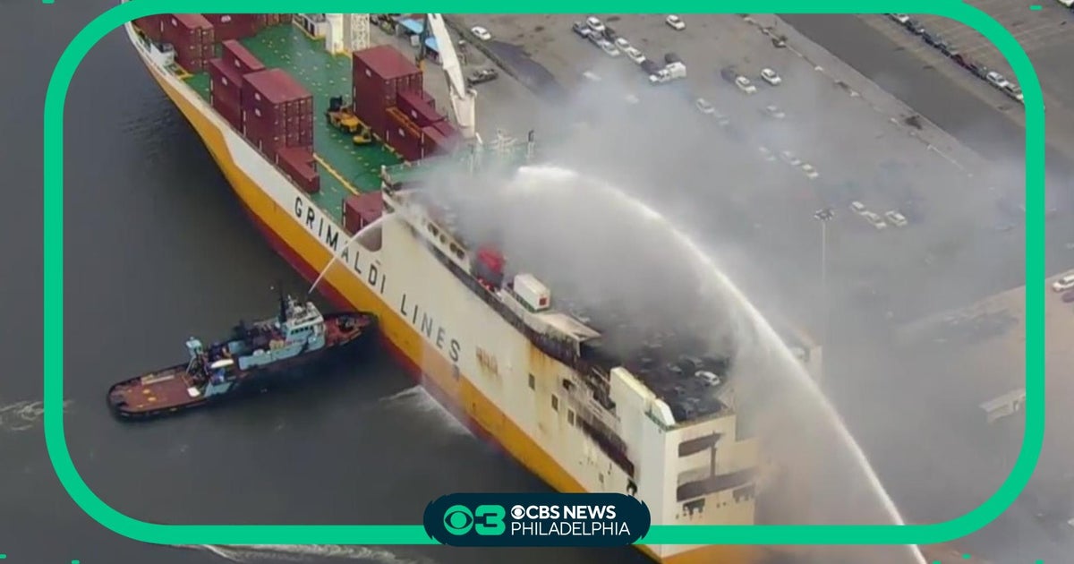 Port Newark cargo ship fire contained - CBS Philadelphia