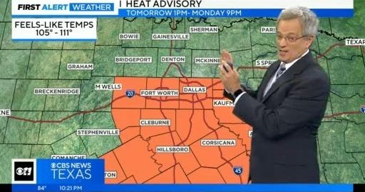 First Alert Weather: Heat advisory extended through Monday - CBS Texas