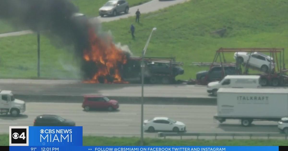 Tractor trailer hearth on the Turnpike in Hollywood