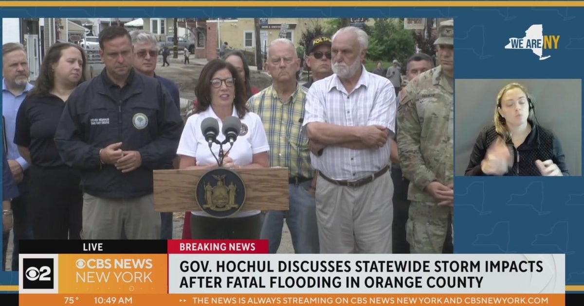 Gov. Hochul gives update on deadly Orange County storm - CBS New York