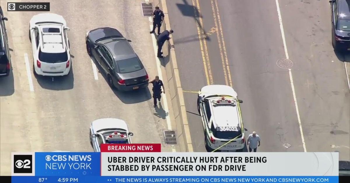Uber driver stabbed on the FDR - CBS New York