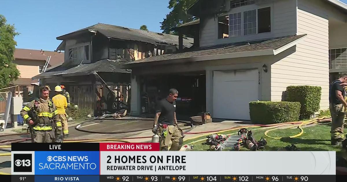 2 homes catch fire on Redwater Drive in Antelope - CBS Sacramento