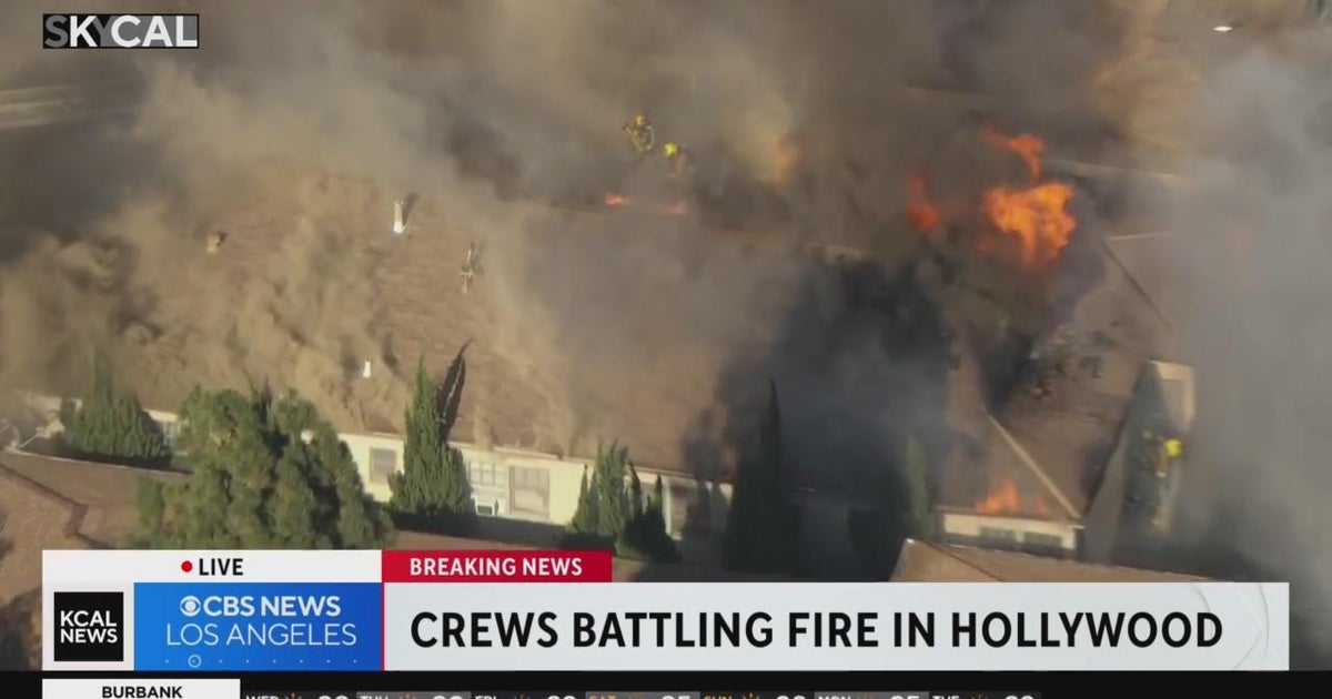 Crews battling fire at Hollywood apartment building - CBS Los Angeles