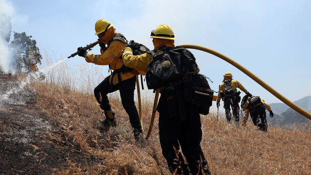 California Firefighters Set Controlled Burns As Part Of Wildfire Training 