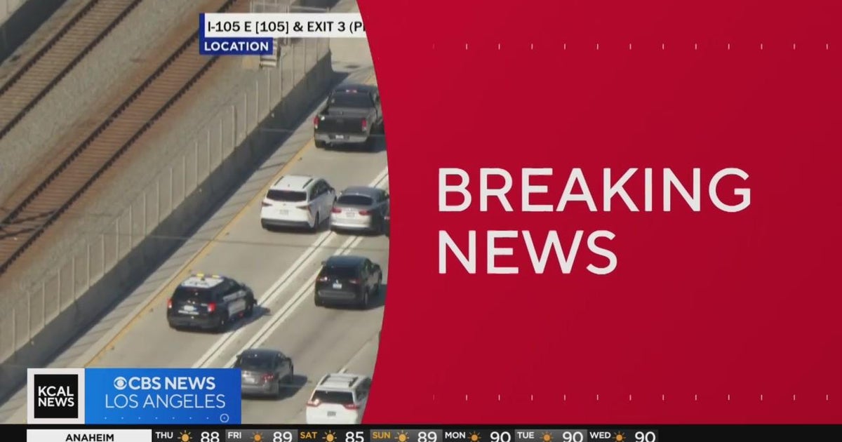 Police are in pursuit of a stolen vehicle - CBS Los Angeles