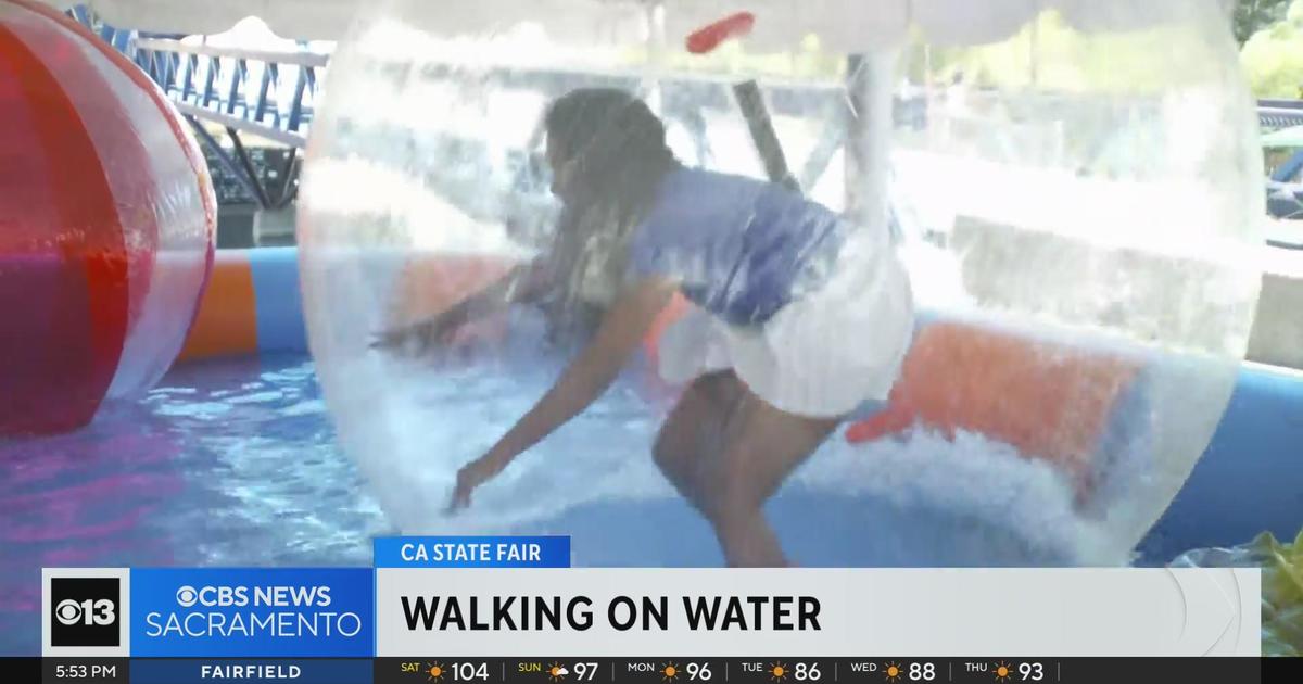 Ashley tries to walk on water at the California State Fair