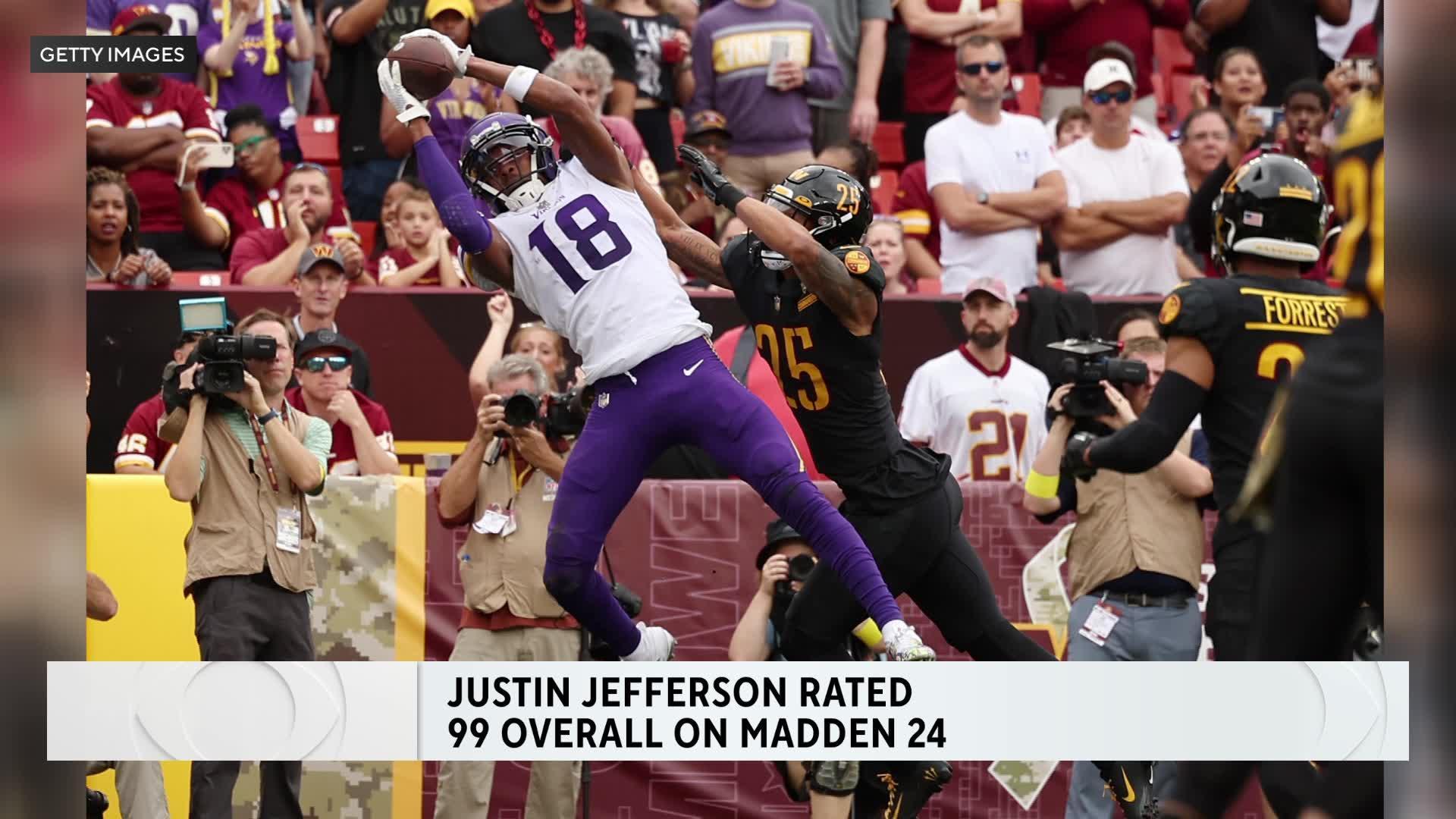 Vikings' Justin Jefferson is highest-rated receiver in “Madden 24” - CBS  Minnesota