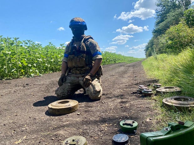 Meet Ukraine's sappers, working to clear ground retaken from Russian troops who mine everything