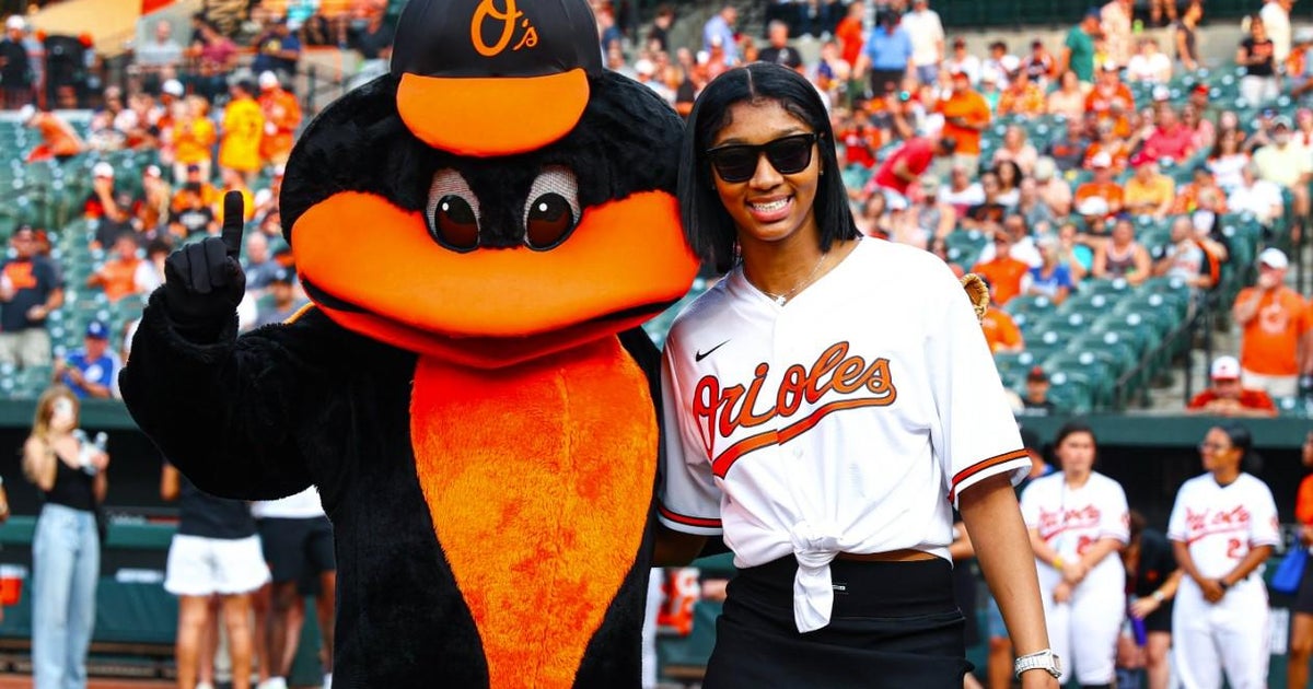 LSU star Angel Reese from Baltimore throws ceremonial first pitch prior to Orioles game LSU star Angel Reese from Baltimore throws ceremonial first pitch prior to Orioles game