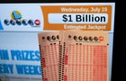 Powerball lottery tickets are seen at a store with the estimated jackpot at a whopping $1 billion in San Mateo, California, on July 18, 2023. 