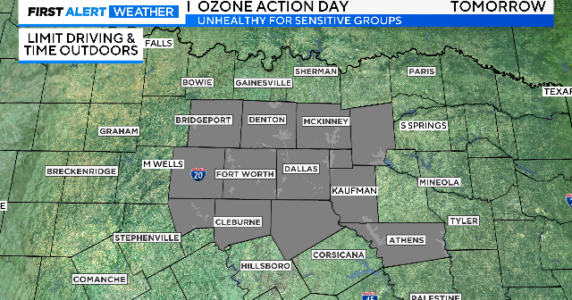 Ozone Action Day Sunday, elevated fire risk returns Monday - CBS Texas