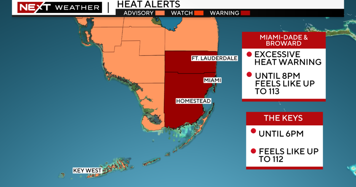 Excessive Heat Warning Declared For 3rd Time For Miami Dade Broward