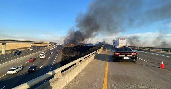 CHP believes Saturday fires along I-580 near Tracy intentionally set