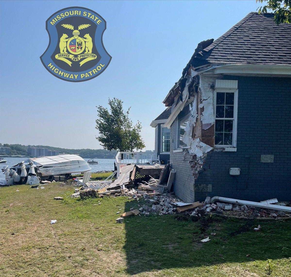 Boat crashes into Lake of the Ozarks home ejecting passengers and