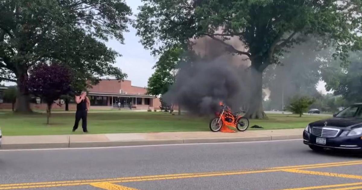 Caught on video: E-bike bursts into flames on Long Island
