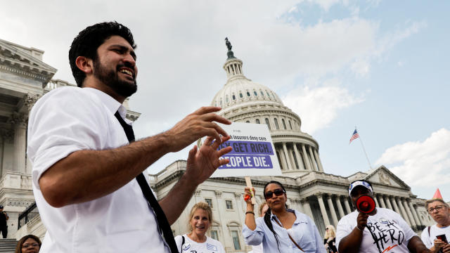 Rep. Greg Casar (D-Texas) talks to supporters outside the U.S. Capitol during his hunger and thirst strike 