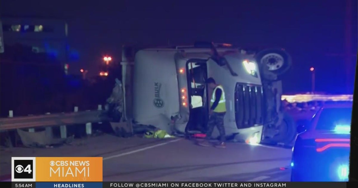 Massive rig rollover wreck prompts closure of northbound I-95 ramp to Florida Turnpike Massive rig rollover wreck prompts closure of northbound I-95 ramp to Florida Turnpike