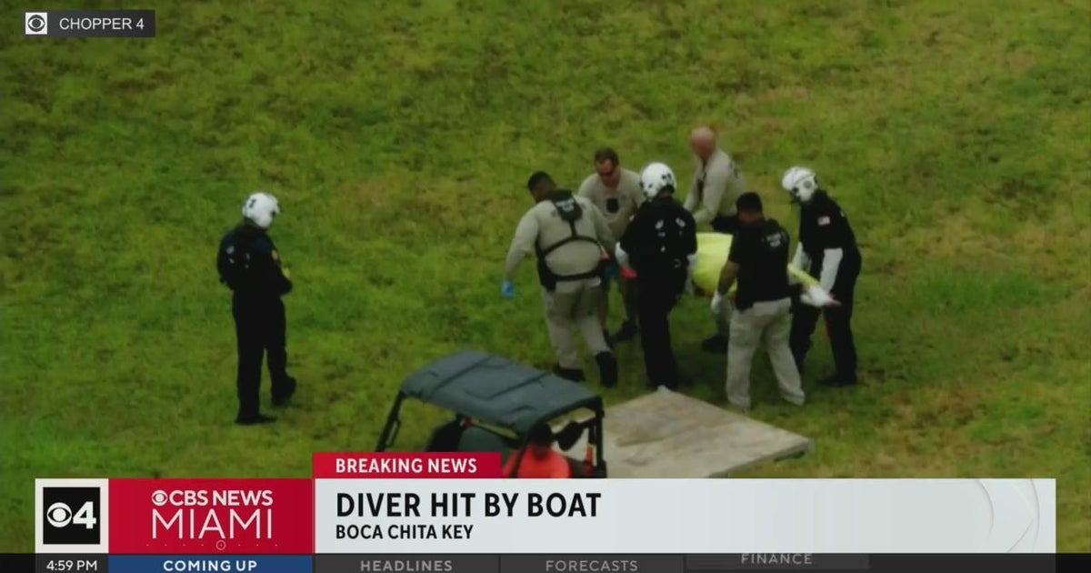 Diver struck by boat in Boca Chita Key CBS Miami