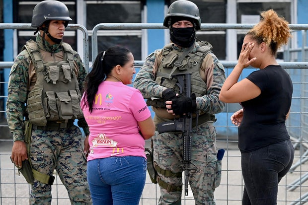 Relatives wait for information outside the Guayas 1 prison amid a riot caused by fighting between rival gangs, in Guayaquil, Ecuador, July 24, 2023