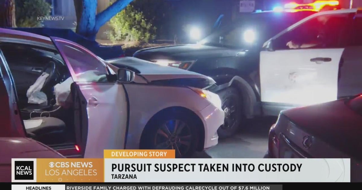 Tarzana pursuit ends with a crash into officer's vehicle CBS Los Angeles