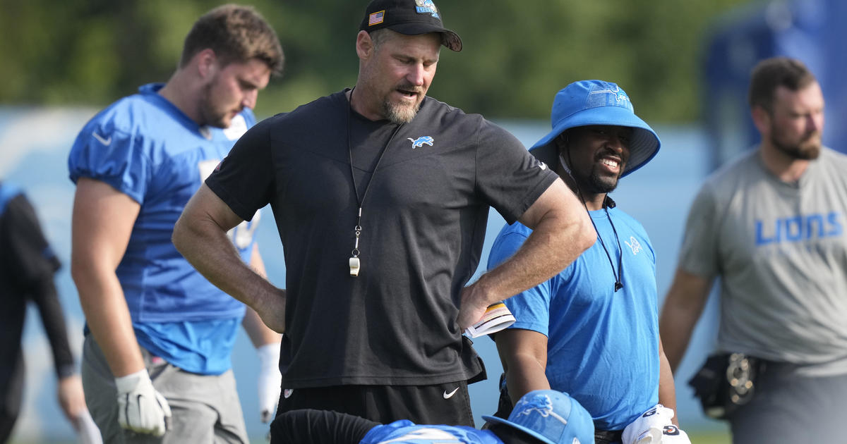 Detroit Lions players meet with the media on July 26