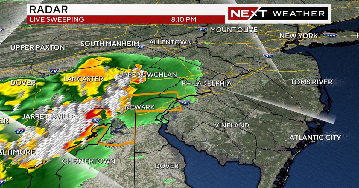 Severe Thunderstorm warning for parts of the Delaware Valley