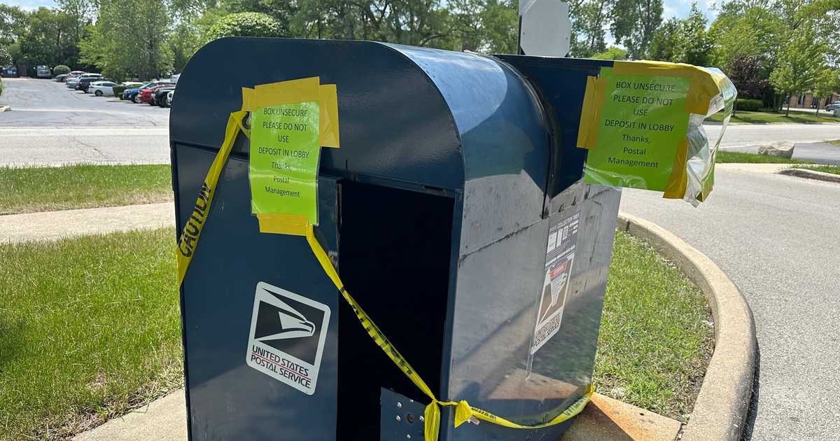 Blue mailboxes cut open, vandalized near post offices in suburbs CBS