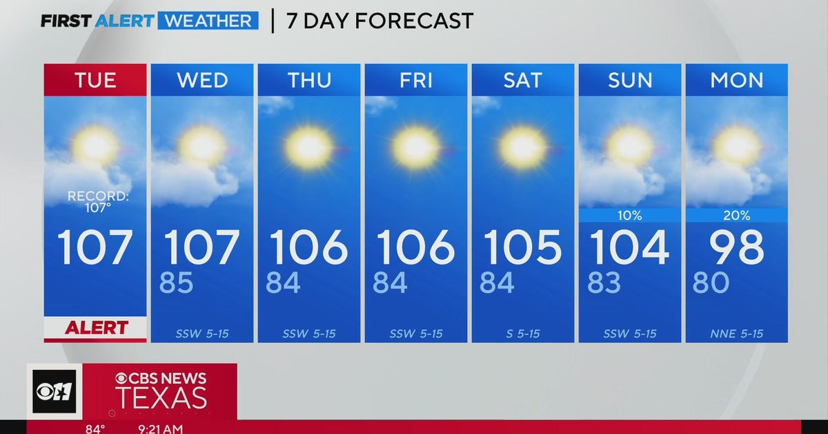 Triple digits stick around this week - CBS Texas