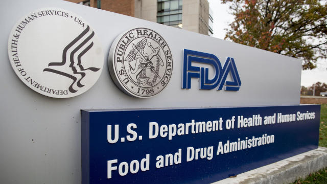 An FDA sign outside headquarters building 