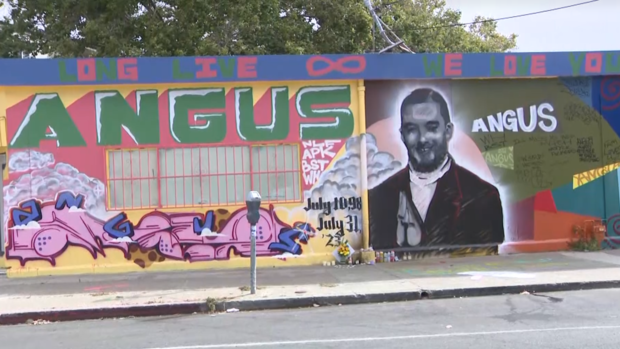 Angus Cloud tribute mural 