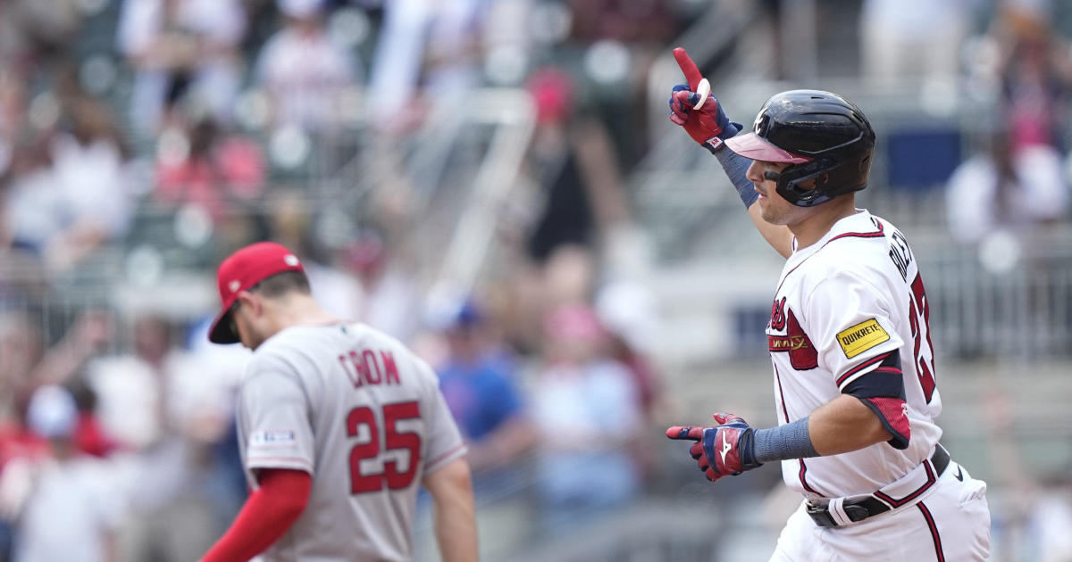 Acuña, Riley and Olson homer for Braves, who hammer Angels 12-5 to take  series - CBS Los Angeles