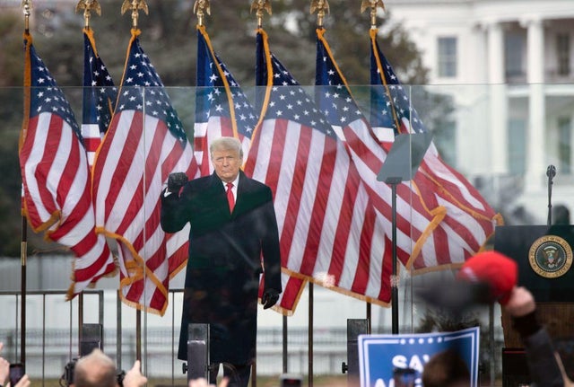 President Donald Trump speaks to supporters near the White House on Jan. 6, 2021, in Washington, D.C. 