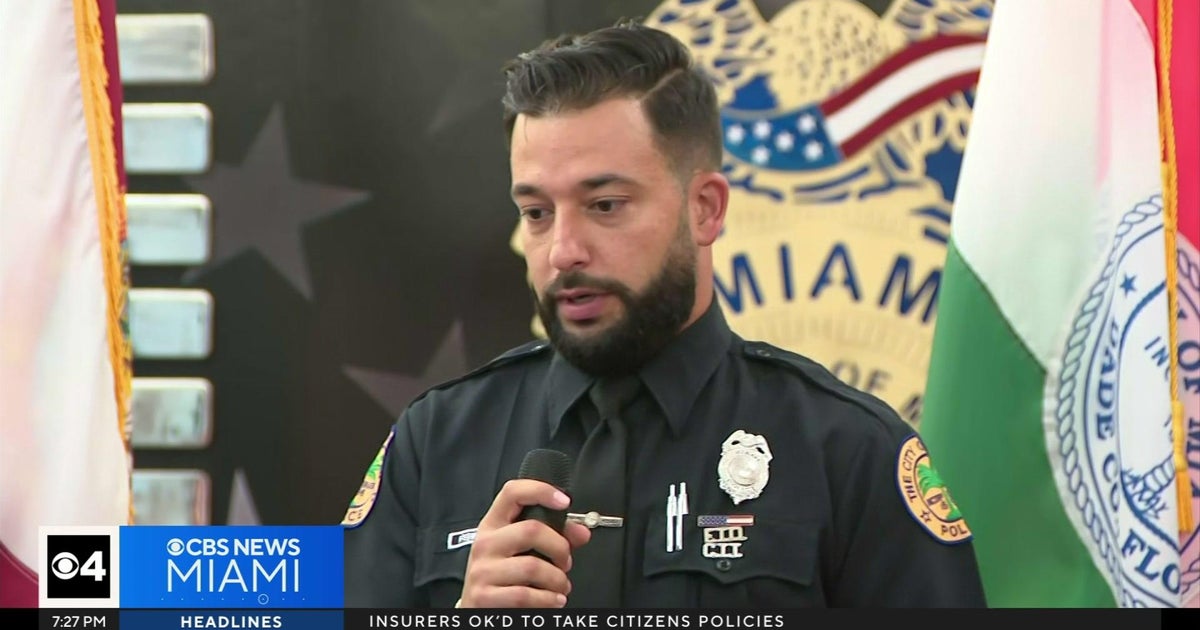 Miami officer honored for heroic rescue of drowning baby Miami officer honored for heroic rescue of drowning baby