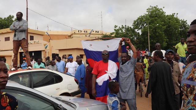 Pro-coup demonstration in Niger's capital Niamey 